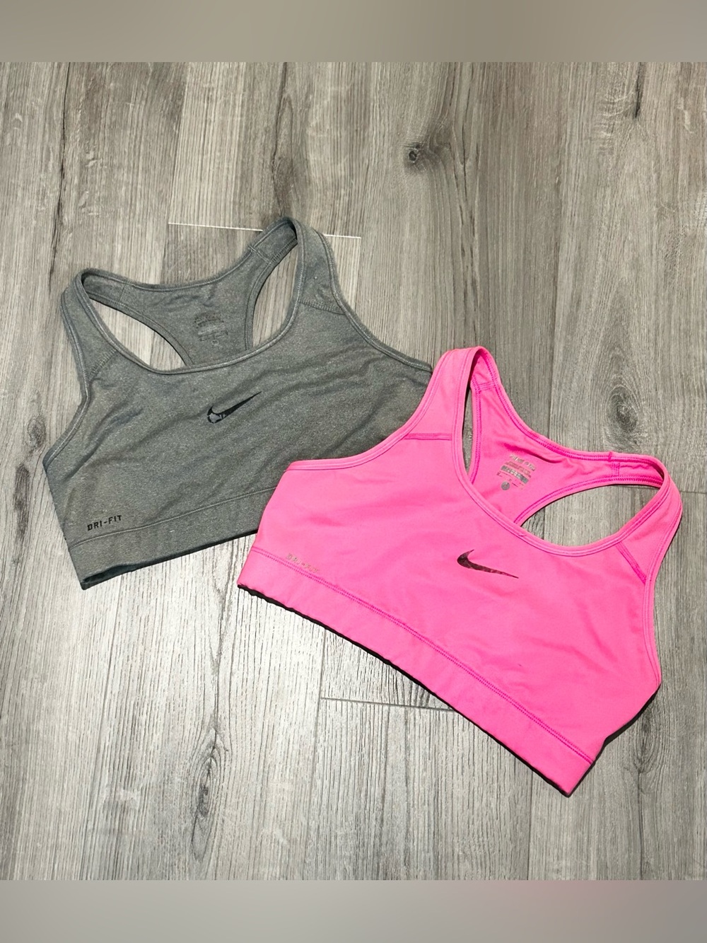 ❥Nike: (x2) Women’s Dri-FIT Racerback Sports Bra - Pink/Gray